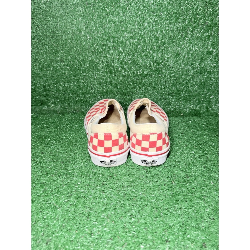 VANS Classic Slip-On Women Size 7 Red White Checkerboard Sneakers Skate Shoe - Picture 7 of 9